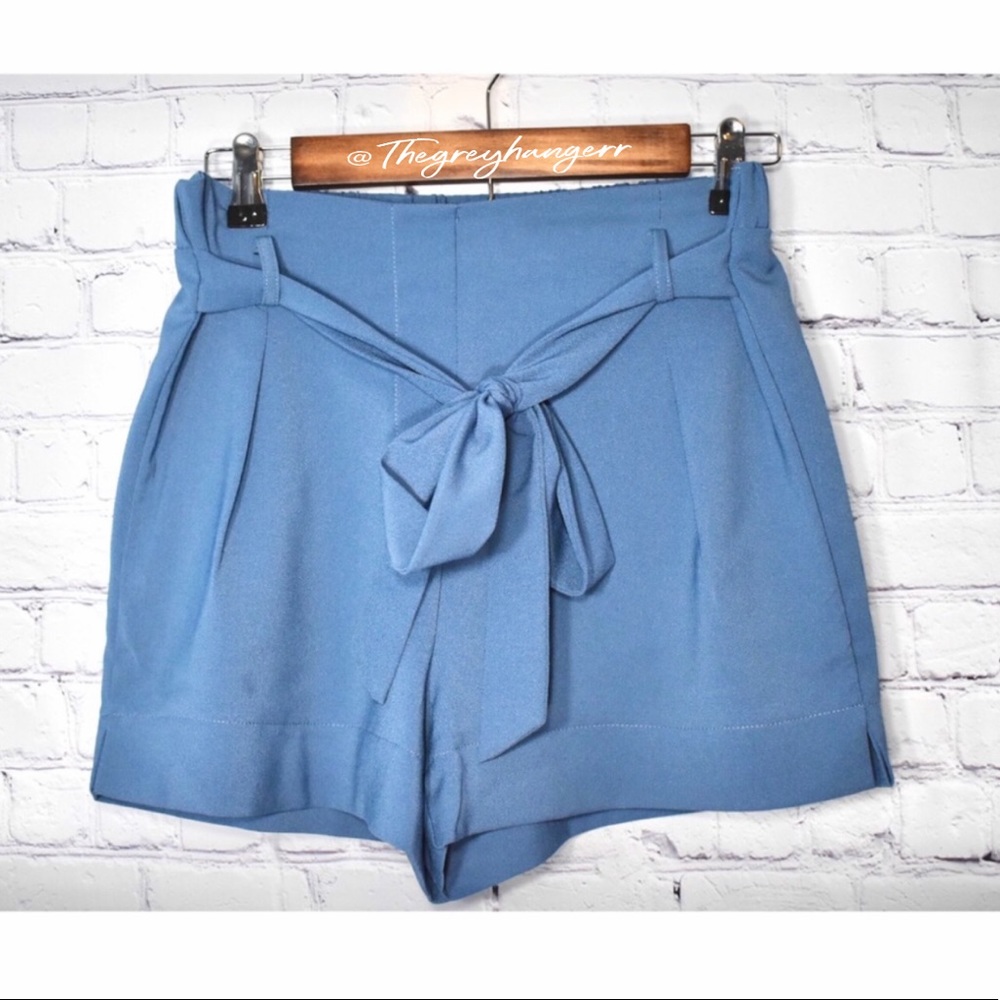 Pleated Paper Bag Shorts